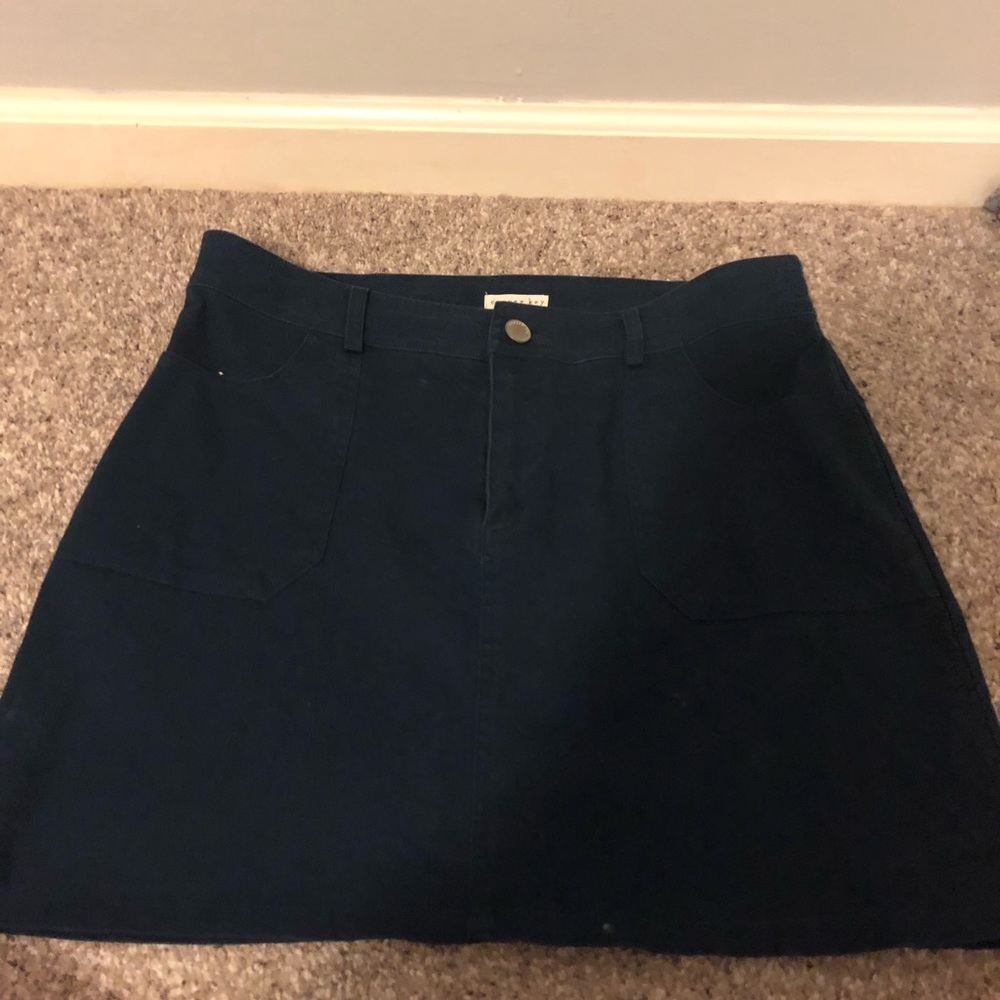 Dark Navy Blue Mini Skirt